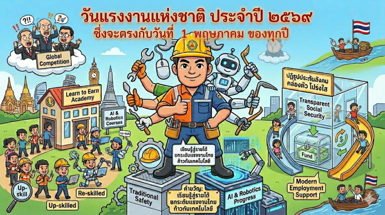 วันแรงงานแห่งชาติ ตรงกับวันที่ 1 พฤษภาคม 