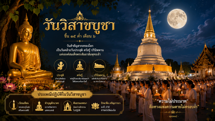วันวิสาขบูชา (31 พฤษภาคม 2569)