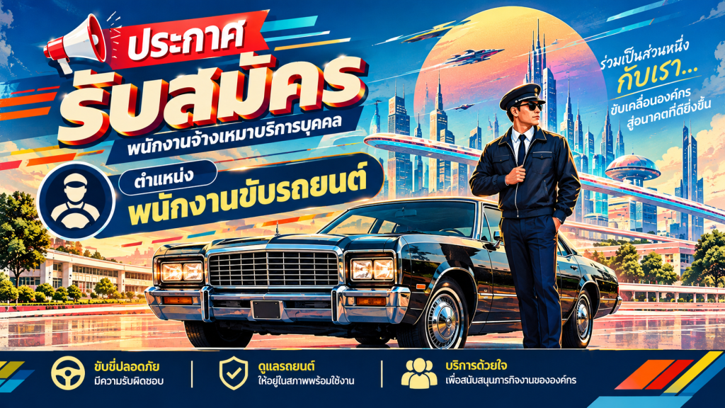 รับสมัครพนักงานจ้างเหมาบริการบุคคล ตําแหน่ง พนักงานขับรถยนต